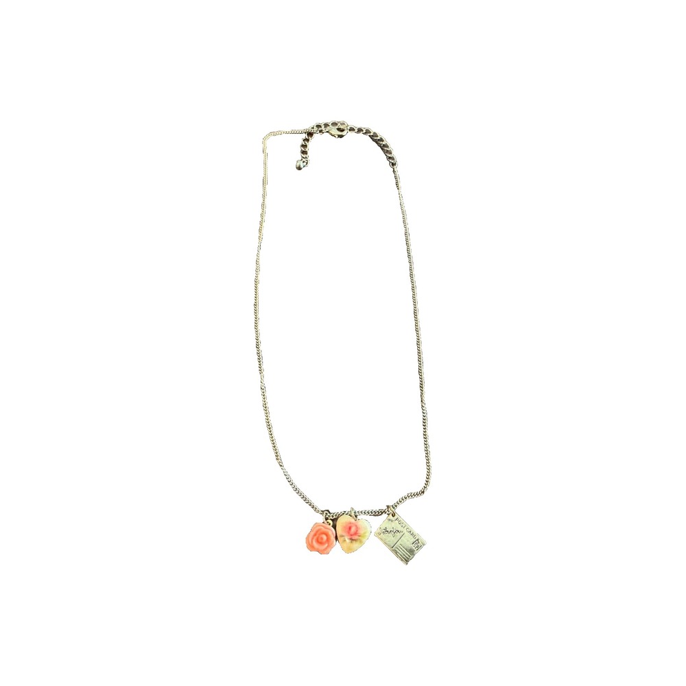 Charm Necklace (Rose, Heart, and Postcard) 16-18" adjustable